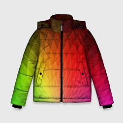 Куртка зимняя для мальчика Радужные ромбы, цвет: 3D-светло-серый