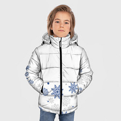Куртка зимняя для мальчика Новогодние Снежинки - Белый, цвет: 3D-светло-серый — фото 2