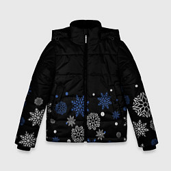 Куртка зимняя для мальчика Снежинки - Новогодние, цвет: 3D-светло-серый