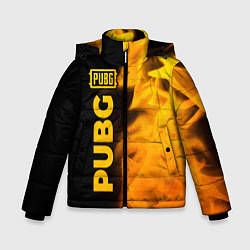 Куртка зимняя для мальчика PUBG - gold gradient: по-вертикали, цвет: 3D-черный