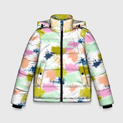 Зимняя куртка для мальчика Разноцветные мазки красками модный узор