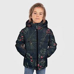 Куртка зимняя для мальчика Новый год ночной лес, цвет: 3D-черный — фото 2