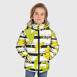Куртка зимняя для мальчика Бананы на чёрно-белом фоне, цвет: 3D-светло-серый — фото 2