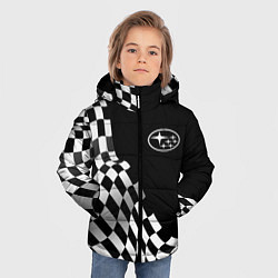 Куртка зимняя для мальчика Subaru racing flag, цвет: 3D-черный — фото 2