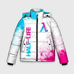 Зимняя куртка для мальчика Half-Life neon gradient style: надпись, символ