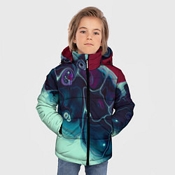 Куртка зимняя для мальчика Вода и краски - синие и красные, цвет: 3D-светло-серый — фото 2