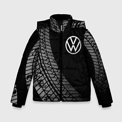 Куртка зимняя для мальчика Volkswagen tire tracks, цвет: 3D-черный