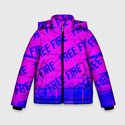 Куртка зимняя для мальчика Free Fire glitch text effect: паттерн, цвет: 3D-черный