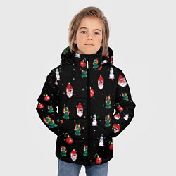 Куртка зимняя для мальчика Новогодний узор с крутым дедом, цвет: 3D-красный — фото 2