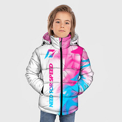 Куртка зимняя для мальчика Need for Speed neon gradient style: по-вертикали, цвет: 3D-черный — фото 2