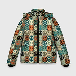 Куртка зимняя для мальчика Peace symbol pattern, цвет: 3D-светло-серый