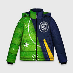 Куртка зимняя для мальчика Manchester City football field, цвет: 3D-черный