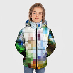 Куртка зимняя для мальчика Пиксельная абстракция, цвет: 3D-красный — фото 2