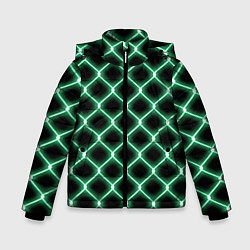 Куртка зимняя для мальчика Зелёная неоновая сетка, цвет: 3D-светло-серый