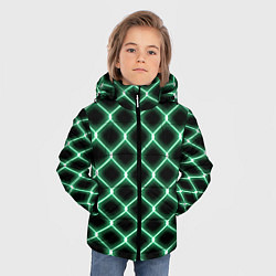 Куртка зимняя для мальчика Зелёная неоновая сетка, цвет: 3D-красный — фото 2