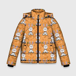 Куртка зимняя для мальчика Паттерн из зайчиков, цвет: 3D-светло-серый