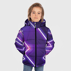 Куртка зимняя для мальчика Неоновые прямоугольники, цвет: 3D-светло-серый — фото 2