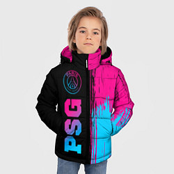 Куртка зимняя для мальчика PSG - neon gradient: по-вертикали, цвет: 3D-черный — фото 2