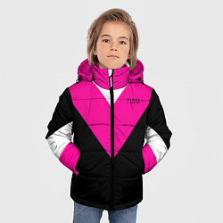 Куртка зимняя для мальчика FIRM черный с розовой вставкой, цвет: 3D-черный — фото 2