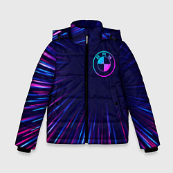 Куртка зимняя для мальчика BMW neon speed lines, цвет: 3D-черный