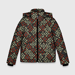 Куртка зимняя для мальчика Четырехугольные звезды, цвет: 3D-черный