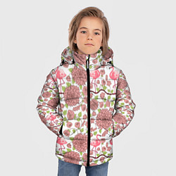 Куртка зимняя для мальчика Фламинго и лотосы, цвет: 3D-красный — фото 2