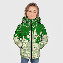 Куртка зимняя для мальчика Абстракция в зелёных тонах, цвет: 3D-светло-серый — фото 2