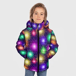 Куртка зимняя для мальчика Праздничный салют - фейерверк, цвет: 3D-светло-серый — фото 2