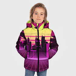 Куртка зимняя для мальчика Синтвейв рассвет, цвет: 3D-черный — фото 2