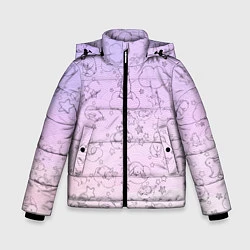 Куртка зимняя для мальчика Зайчики в облачках, цвет: 3D-черный