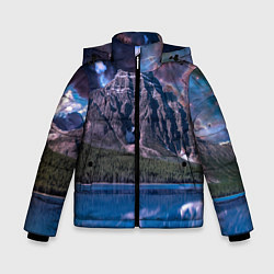 Зимняя куртка для мальчика Горы и лес у озера