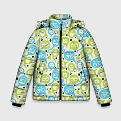 Зимняя куртка для мальчика Геймпад, велосипед и смайл в пузыре