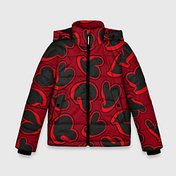 Куртка зимняя для мальчика Black hearts, цвет: 3D-черный