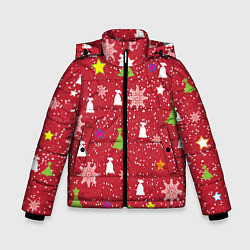 Куртка зимняя для мальчика Red new year, цвет: 3D-черный