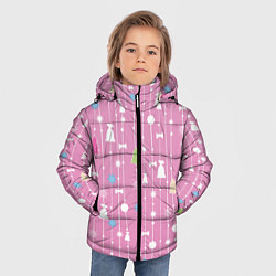 Куртка зимняя для мальчика Розовый новый год, цвет: 3D-черный — фото 2