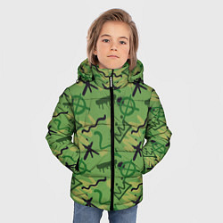 Куртка зимняя для мальчика Милитари граффити, цвет: 3D-черный — фото 2