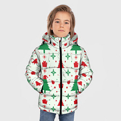 Куртка зимняя для мальчика Праздничные ёлочки, цвет: 3D-черный — фото 2