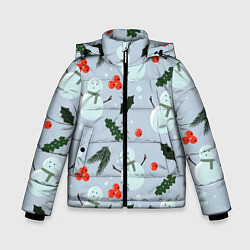 Зимняя куртка для мальчика Снеговики и ягодки