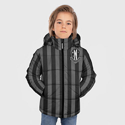 Куртка зимняя для мальчика Форма Уэнсдей Аддамс Nevermore academy, цвет: 3D-светло-серый — фото 2