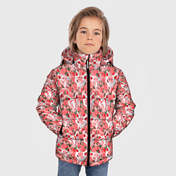 Куртка зимняя для мальчика Маски лисиц кицунэ и цветущая камелия, цвет: 3D-черный — фото 2