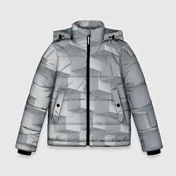 Куртка зимняя для мальчика Серое множество объёмных блоков, цвет: 3D-черный
