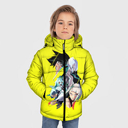 Куртка зимняя для мальчика Дэвид, Люси и Ребекка - Cyberpunk Edgerunners, цвет: 3D-светло-серый — фото 2
