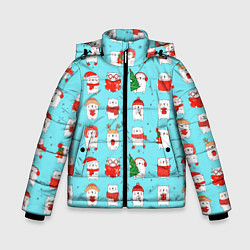 Куртка зимняя для мальчика New Years bears, цвет: 3D-красный