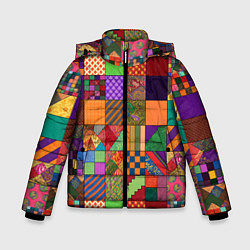 Куртка зимняя для мальчика Разноцветные лоскуты от нейросети, цвет: 3D-светло-серый