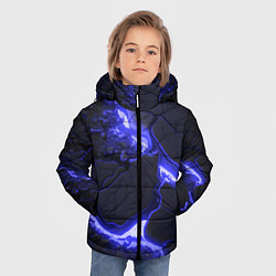 Куртка зимняя для мальчика Красивая синяя неоновая лава, цвет: 3D-красный — фото 2
