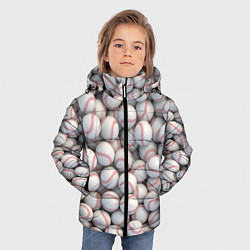 Куртка зимняя для мальчика Бейсбольные мячи, цвет: 3D-красный — фото 2