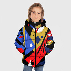 Куртка зимняя для мальчика Абстракция в стиле супрематизм, цвет: 3D-черный — фото 2