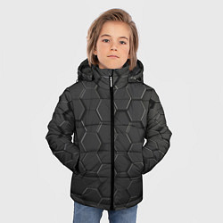 Куртка зимняя для мальчика Abstraction hexagon grey, цвет: 3D-светло-серый — фото 2