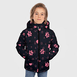 Куртка зимняя для мальчика Лапки котиков, цвет: 3D-черный — фото 2