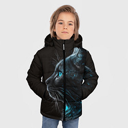 Куртка зимняя для мальчика Кошечка с голубыми глазами, цвет: 3D-светло-серый — фото 2